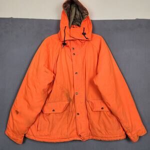Gamehide Parka Jacket Mens XL Orange Hooded Insulated Hunting Coat Canvas 140